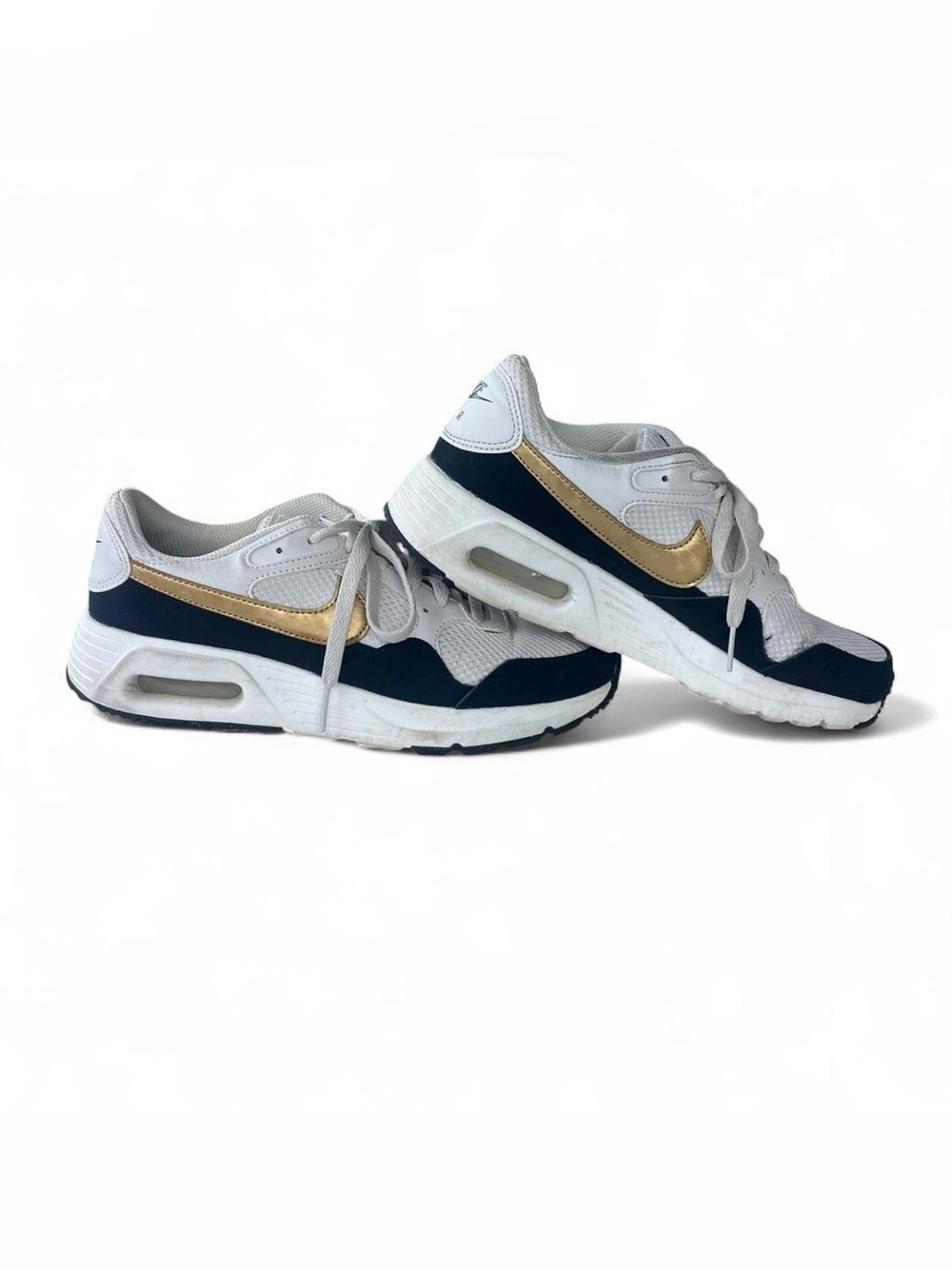 Nike Air Max Sneakers Women’s Size 9 White Black Gold Athletic Shoes